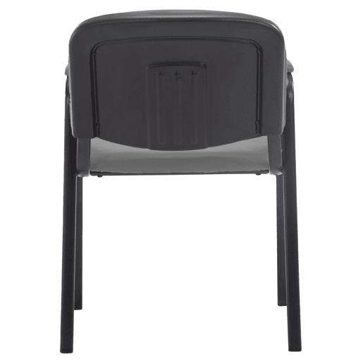Cadeira para visitantes com apoios de braço integrados para área de espera PVC cinza base de metal preto com 4 pés 10_0003377