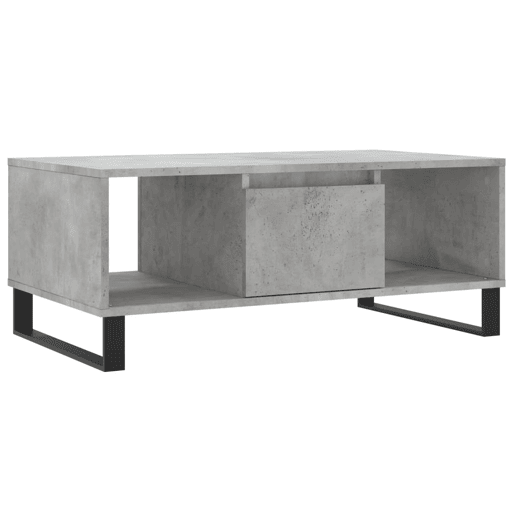 Mesa de Centro, Mesa baixa, 90x50x36,5 cm derivados madeira cinzento cimento