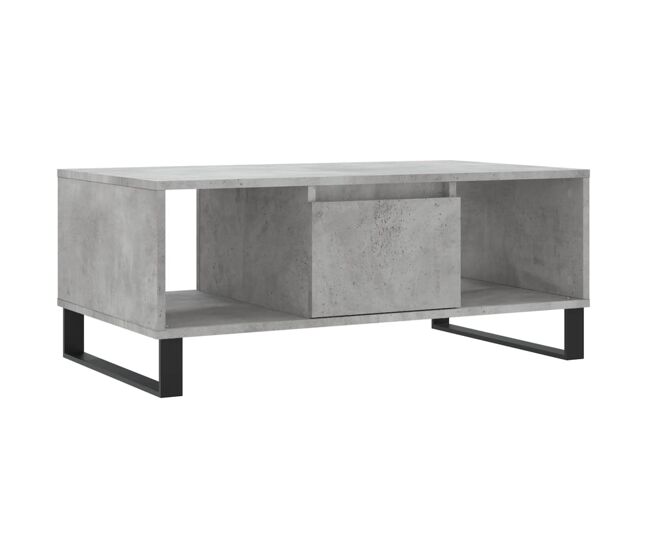 Mesa de café - mesa de centro madera contrachapada gris hormigón 90x50x36,5 cm