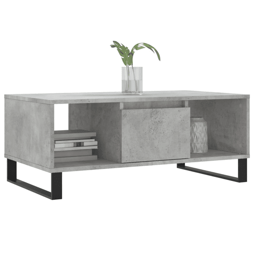 Mesa de Centro, Mesa baixa, 90x50x36,5 cm derivados madeira cinzento cimento