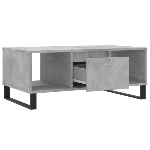 Mesa de Centro, Mesa baixa, 90x50x36,5 cm derivados madeira cinzento cimento
