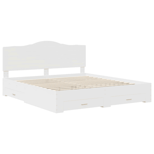 Estrutura De Cama De Casal Moderno - Branco 180 x 200 cm Madeira processada