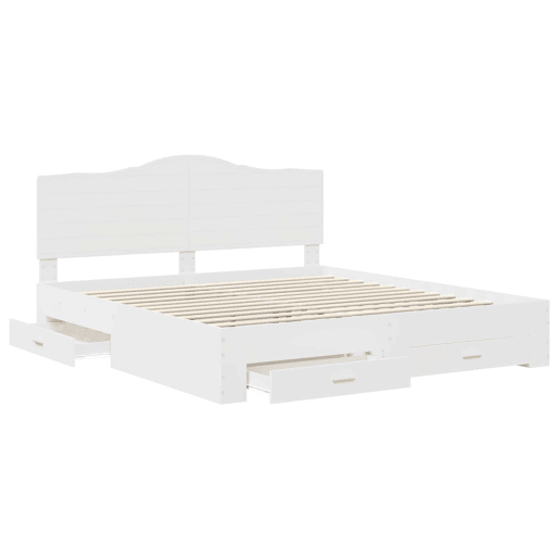 Estrutura De Cama De Casal Moderno - Branco 180 x 200 cm Madeira processada