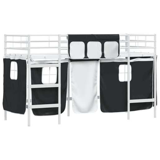 Estrutura de Cama Infantil Loft para Crianças com Cortinas 100 x 190 cm