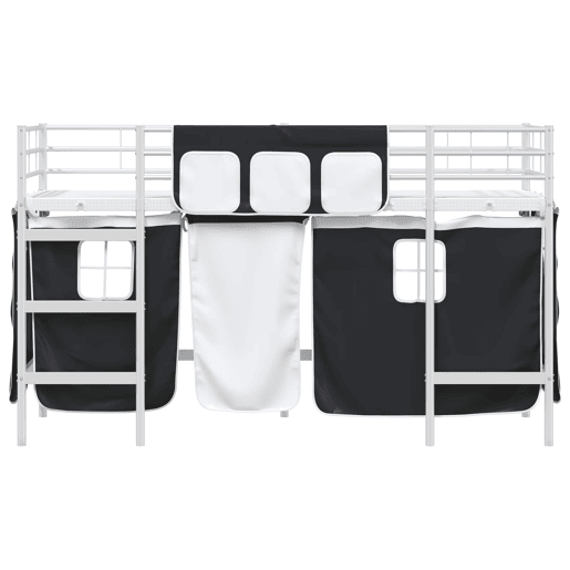 Estrutura de Cama Infantil Loft para Crianças com Cortinas 100 x 190 cm