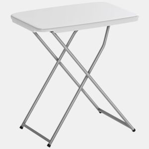 Outsunny Mesa Dobrável de Campismo 75x50x73,5 cm Mesa Portátil com Altura Ajustável em 5 Níveis com Bancada em HDPE e Estrutura Metálica para Parque de Campismo Praia Branco