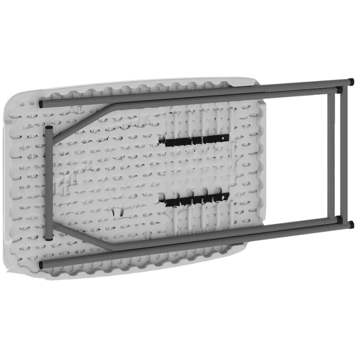 Outsunny Mesa Dobrável de Campismo 75x50x73,5 cm Mesa Portátil com Altura Ajustável em 5 Níveis com Bancada em HDPE e Estrutura Metálica para Parque de Campismo Praia Branco