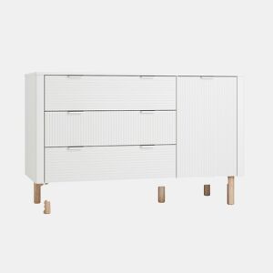 Cómoda 3 gavetas 1 porta Pinio Miloo Branco