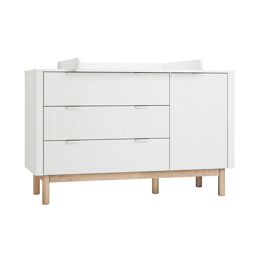 Cómoda 3 gavetas 1 porta Pinio Miloo Branco