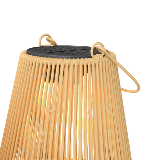 Outsunny Conjunto de 2 Lanternas Solares de Exterior, Luzes de Jardim de Rattan Suspensas com Ligação e Desligamento Automático, IP44, Alça, Lâmpadas para Terraço, Varanda, Pátio, 16x16x21 cm, Castanho