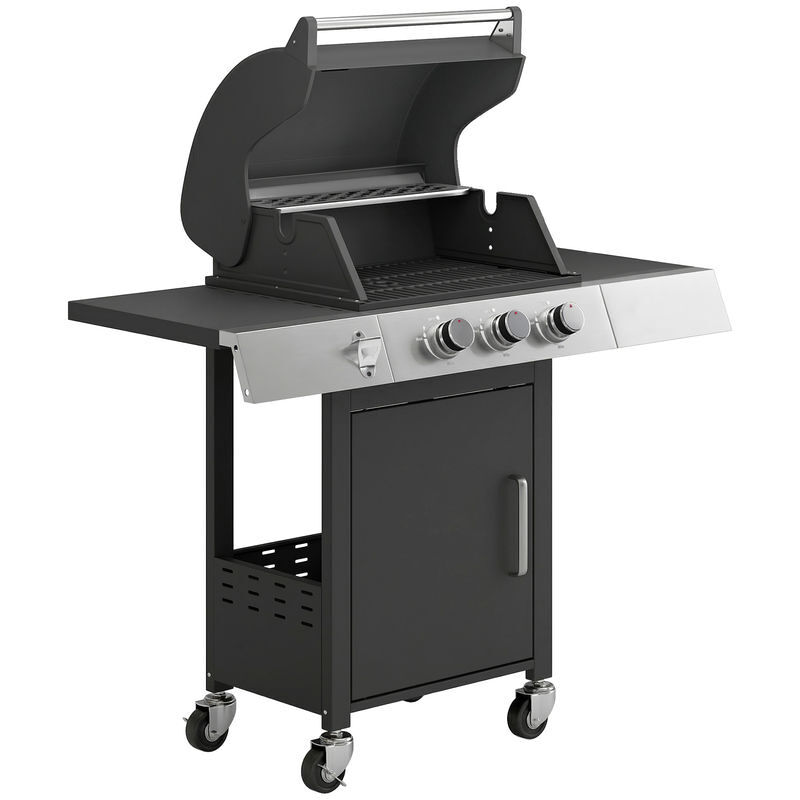 Barbacoa de Ga Acero Inoxidable, Metal Outsunny