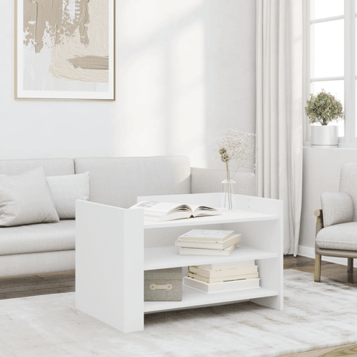 Mesa de Centro, Mesa baixa, 80x50x50 cm derivados de madeira branco