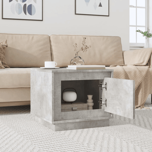 Mesa de Centro, Mesa baixa, 51x50x44 cm derivados de madeira cinza cimento
