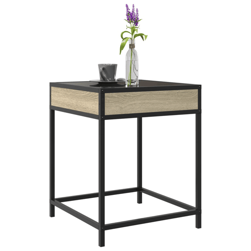 Mesa de Centro, Mesa baixa, luzes LED Infinity 40x40x51 cm carvalho sonoma