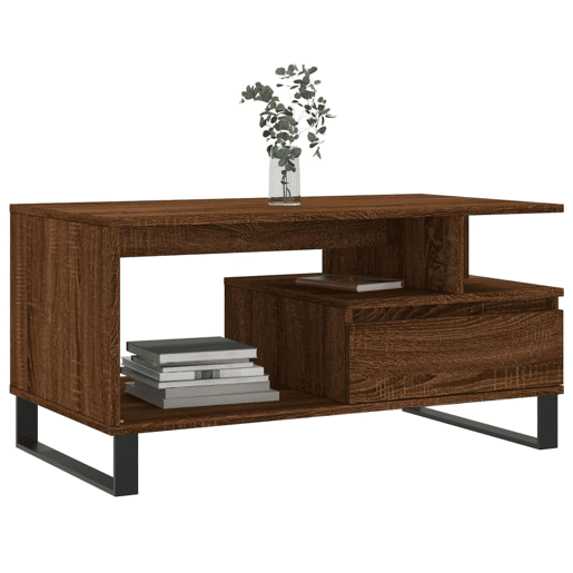 Mesa de Centro, Mesa baixa, 90x49x45 cm derivados de madeira carvalho castanho Mesa de Centro, Mesa baixa, 90x49x45 cm derivados de madeira carvalho castanho