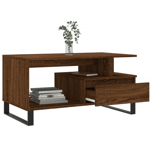 Mesa de Centro, Mesa baixa, 90x49x45 cm derivados de madeira carvalho castanho Mesa de Centro, Mesa baixa, 90x49x45 cm derivados de madeira carvalho castanho