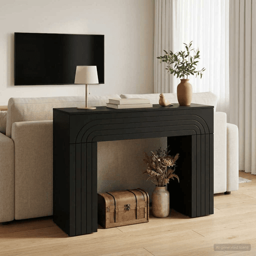 Mesa de Centro, Mesa baixa, Preto 102 x 35 x 75 cm Derivados de Madeira