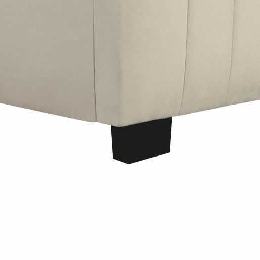 Cama estofada 90x190cm em veludo - com cama com gavetão 90x190cm - Bege