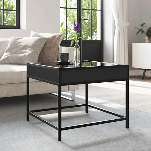 Mesa de Centro, Mesa baixa, c luzes LED Infinity 50x50x41 cm preto