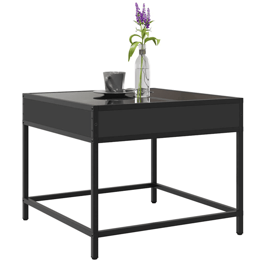 Mesa de Centro, Mesa baixa, c luzes LED Infinity 50x50x41 cm preto