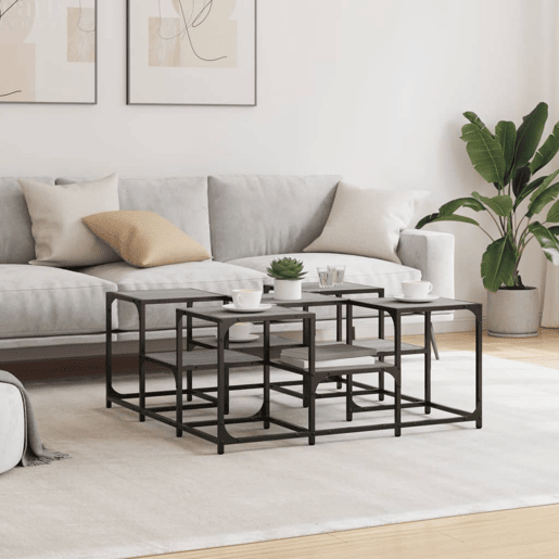 Mesa de Centro, Mesa baixa, 91x91x40 cm derivados de madeira cinzento sonoma