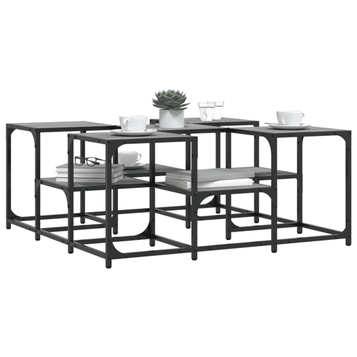 Mesa de Centro, Mesa baixa, 91x91x40 cm derivados de madeira cinzento sonoma