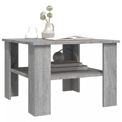 Mesa de Centro, Mesa baixa, 60x60x42 cm derivados de madeira cinzento sonoma