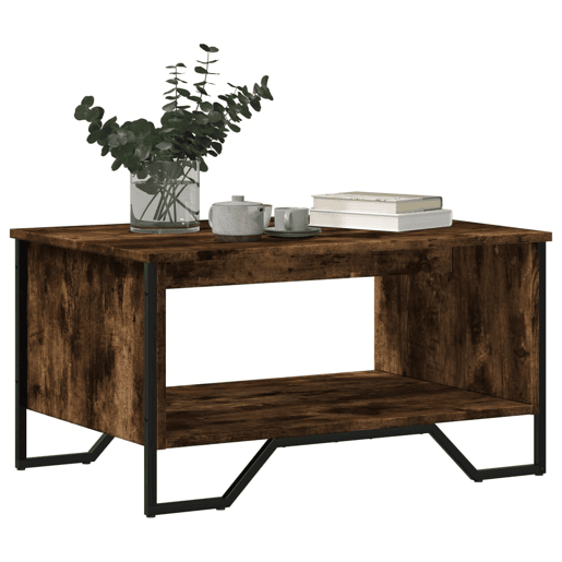 Mesa de Centro, Mesa baixa, 75x51x40 cm derivados de madeira carvalho fumado
