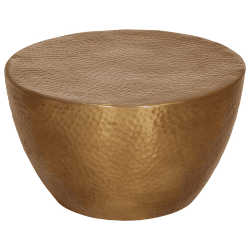 Mesa de Centro, Mesa baixa, em alumínio martelado Ø 50x30 cm bronze
