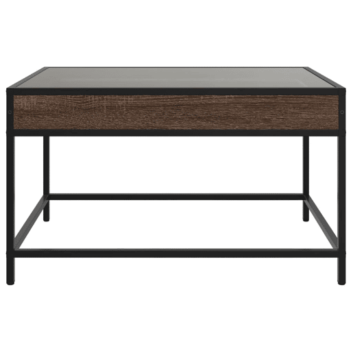 Mesa de Centro, Mesa baixa, luzes LED Infinity 70x50x41 cm carvalho castanho