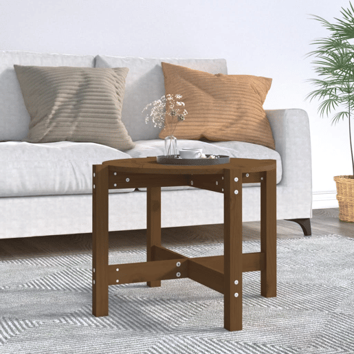 Mesa de Centro, Mesa baixa, Ø 62,5x45 cm madeira pinho maciça castanho-mel