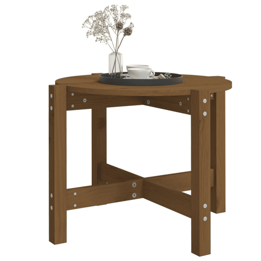 Mesa de Centro, Mesa baixa, Ø 62,5x45 cm madeira pinho maciça castanho-mel