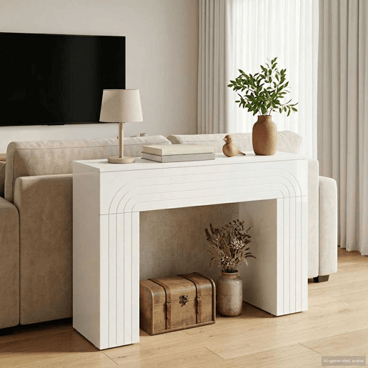 Mesa de Centro, Mesa baixa, Branco Brilhante 102 x 35 x 75 cm