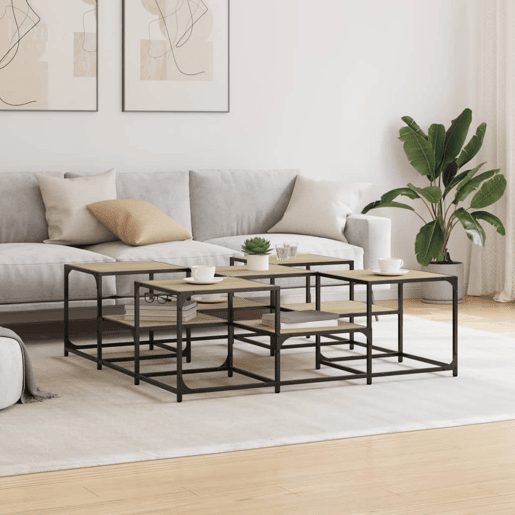 Mesa de Centro, Mesa baixa, 121x121x40 derivados de madeira carvalho sonoma