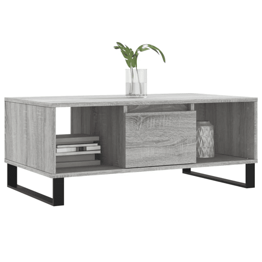 Mesa de Centro, Mesa baixa, 90x50x36,5 cm derivados madeira cinzento sonoma