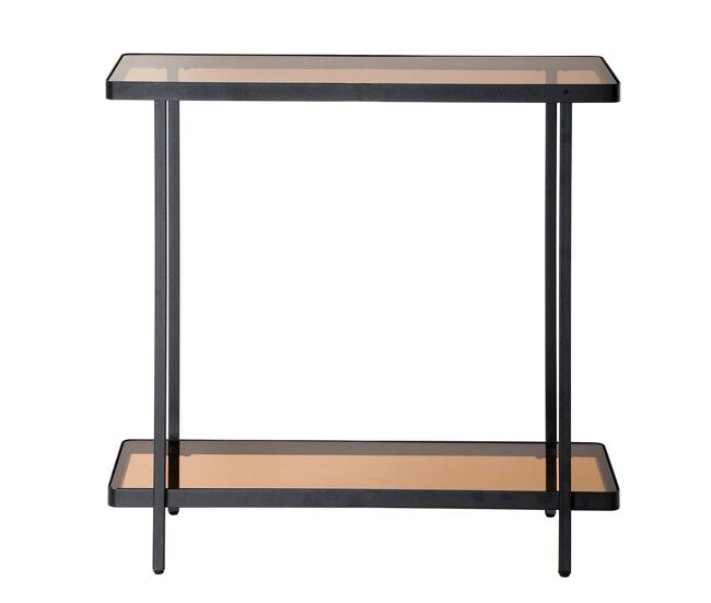 Consola con dos estantes de cristal ahumado l80 cm - ora