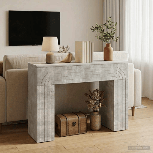 Mesa de Centro, Mesa baixa, Cinzento Cimento 102 x 35 x 75 cm