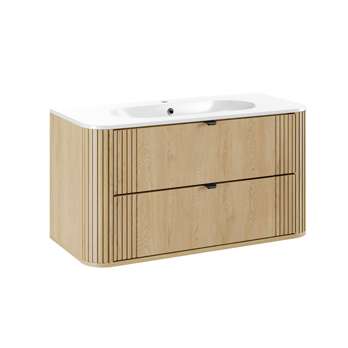 Mueble lavabo individual encastrado 100cm mila madera