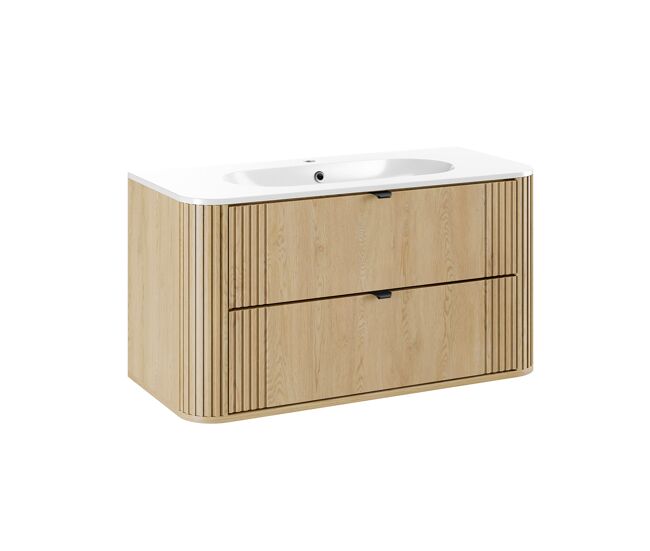 Mueble lavabo individual encastrado 100cm mila madera