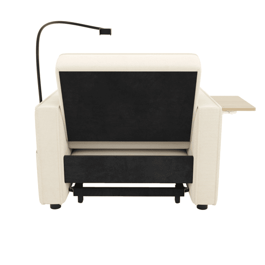 Sofá-cama multifuncional de 1 lugar - com porta USB, suporte para telemóvel, tecido de veludo cotelê, bege