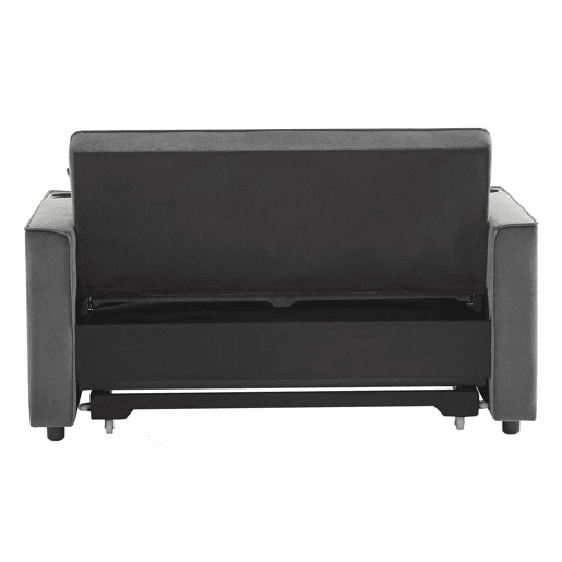 Sofá-cama rebatível multi-ângulo ajustável - 2 lugares - Tecido de veludo - com suporte para copos e almofadas - Cinzento