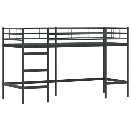 Estrutura de Cama Infantil Loft para Crianças com Cortinas Preto