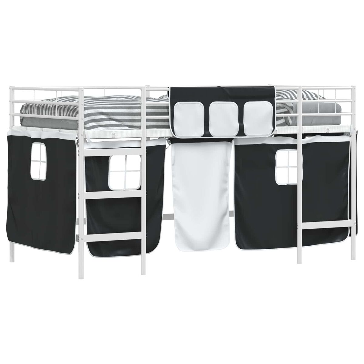 Estructura de Cama Alta Infantil 205x95 Blanco/ Negro