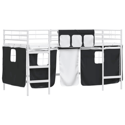 Estrutura de Cama Infantil Loft para Crianças com Cortinas 90 x 201 cm Estrutura de Cama Infantil Loft para Crianças com Cortinas 90 x 201 cm