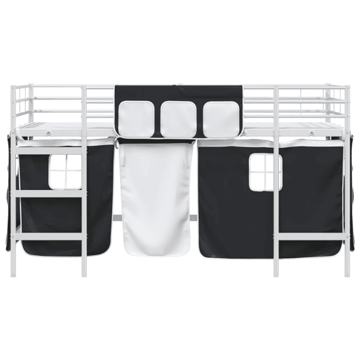 Estrutura de Cama Infantil Loft para Crianças com Cortinas 90 x 201 cm Estrutura de Cama Infantil Loft para Crianças com Cortinas 90 x 201 cm