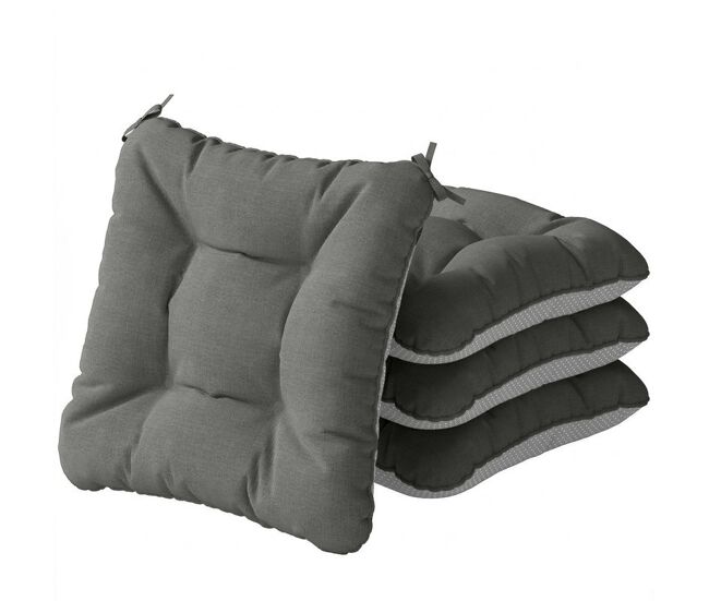 Outsunny set de 4 cojines para sillas, 39,5x39,5x10 cm, cojines para jardín, colchones de silla con lazos y base antideslizante, impermeables,