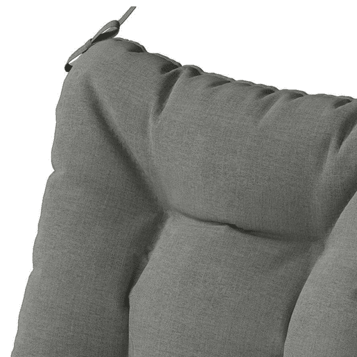 Outsunny Conjunto de 4 Almofadas para Cadeiras Almofadas de Jardim Almofadas com Laços e Base Antiderrapante Impermeáveis Proteção UV30+ para Interior e Exterior 39,5x39,5x10 cm Cinzento Escuro
