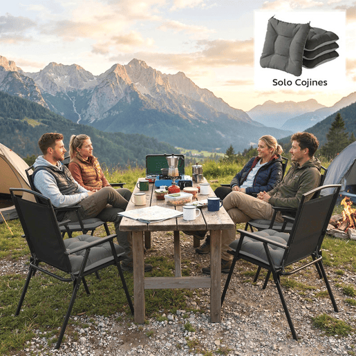 Outsunny Conjunto de 4 Almofadas para Cadeiras Almofadas de Jardim Almofadas com Laços e Base Antiderrapante Impermeáveis Proteção UV30+ para Interior e Exterior 39,5x39,5x10 cm Cinzento Escuro