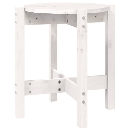 Mesa de Centro, Mesa baixa, Ø 42,5x45 cm madeira de pinho maciça branco