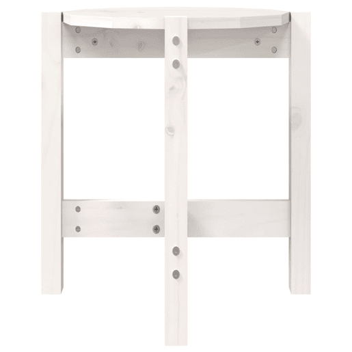 Mesa de Centro, Mesa baixa, Ø 42,5x45 cm madeira de pinho maciça branco